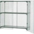 Global Equipment Wire Mesh Security Cage Locker, 36"Wx24"Dx60"H, Gray, Unassembled 184085